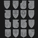Black Templars Tilting Shields - Set of 16 - Design 3 - Archies Forge