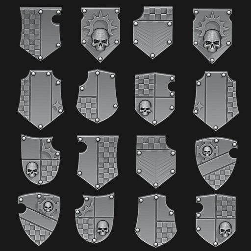 Generic Marine Tilting Shields - Set of 16 - Design 2 - Archies Forge
