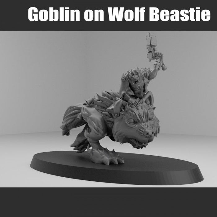Goblin on Wolf Beastie - Design by Blue Sky Miniatures - Archies Forge