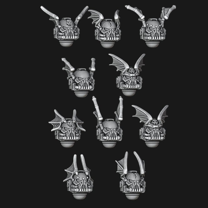 Night Lords MK7 Helmets - Wings - Set of 10 - Archies Forge