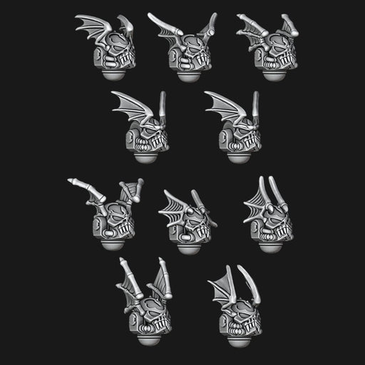 Night Lords Skull Mask Helmets - Big Wings - Set of 10 - Archies Forge