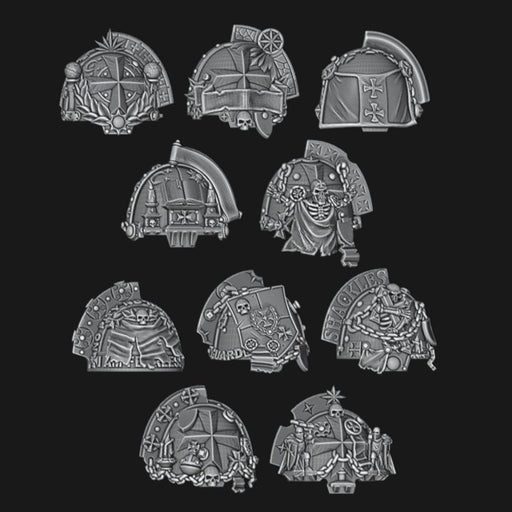 Ornate Black Templars Aggressor / Gravis Pads - Set of 10 - Archies Forge