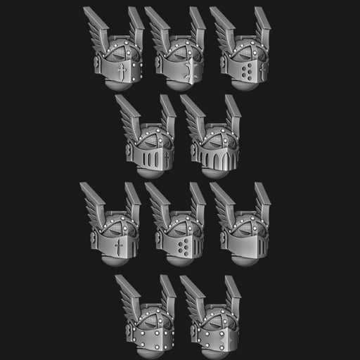 Small Winged Helmets - Dark Angels - Set of 10 - Archies Forge