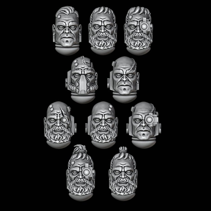Space Marine Heads - Set of 10 - Archies Forge
