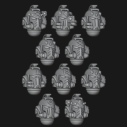 Space Wolves Crested Helms - Set of 10 - Archies Forge