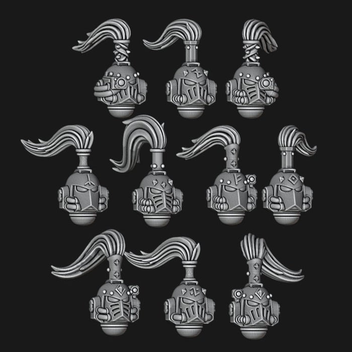Space Wolves MK4 Topknot Runic Helms - Set of 10 - Archies Forge