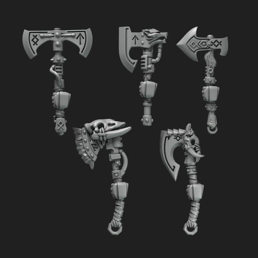 Space Wolves One Handed Power Axes- Left Handed - Set of 5 - Archies Forge