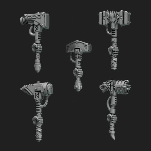 Space Wolves One Handed Thunder Hammers - Left Handed - Set of 5 - Archies Forge