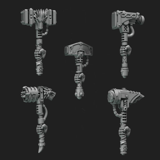 Space Wolves One Handed Thunder Hammers - Right Handed - Set of 5 - Archies Forge