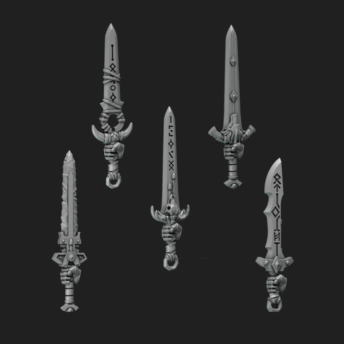 Space Wolves Swords - Right Handed - Set of 5 - Archies Forge