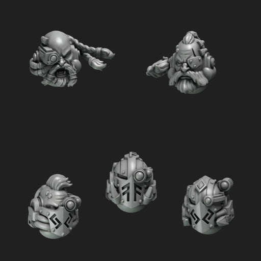 Space Wolves Veteran Heads - Set of 5 - Archies Forge