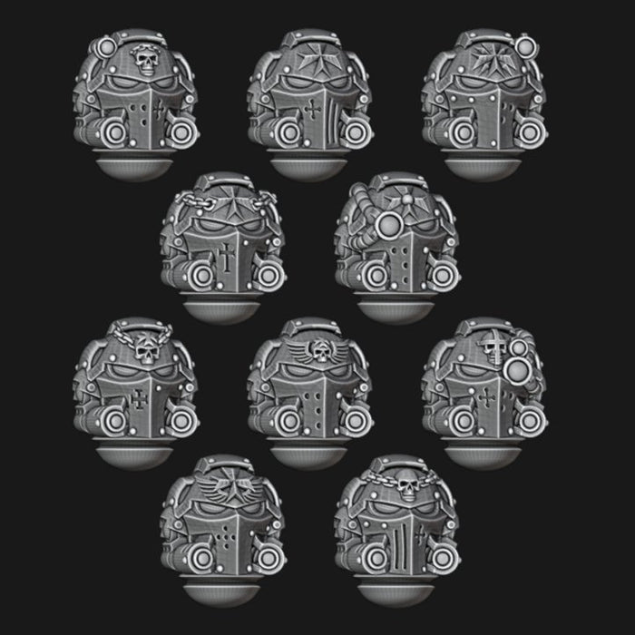Templar Knight Gravis / Heavy Intercessor Helmets - Set of 10 - Archies Forge